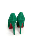Like New. Louboutin Heel Suede Green. 35|10757
