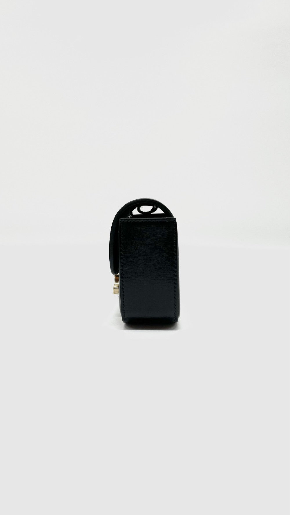 Unused. Celine Triomphe Calf Black GHW|5288