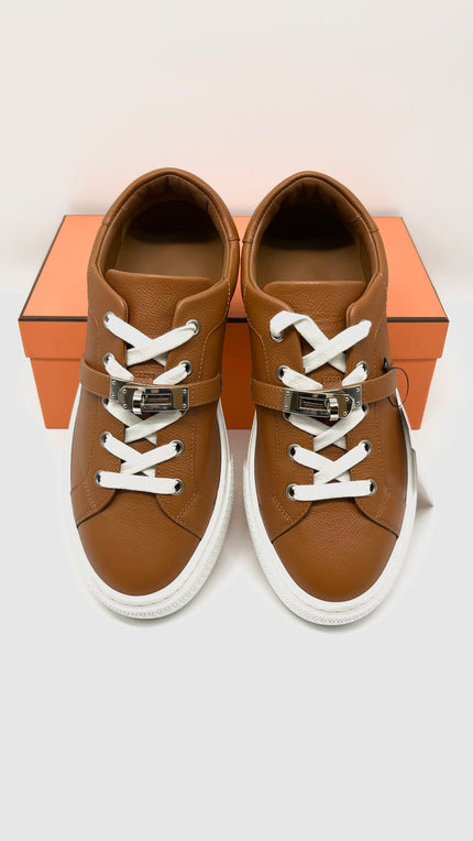 Brand New. Hermes Day Sneakers Gold. 38.5|5818