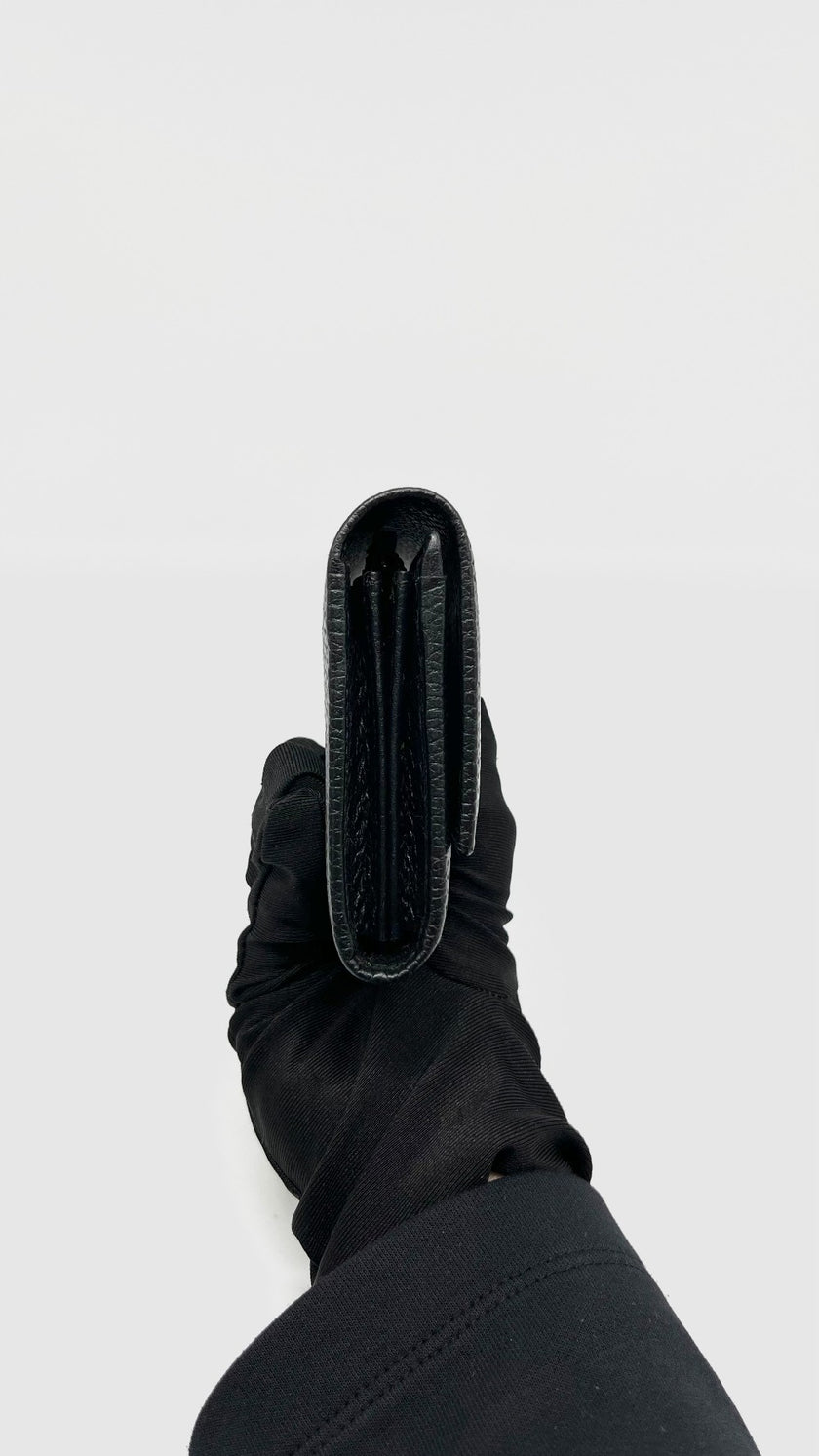 Like New. Gucci GG Marmont Continental Wallet Long Black GHW|13538