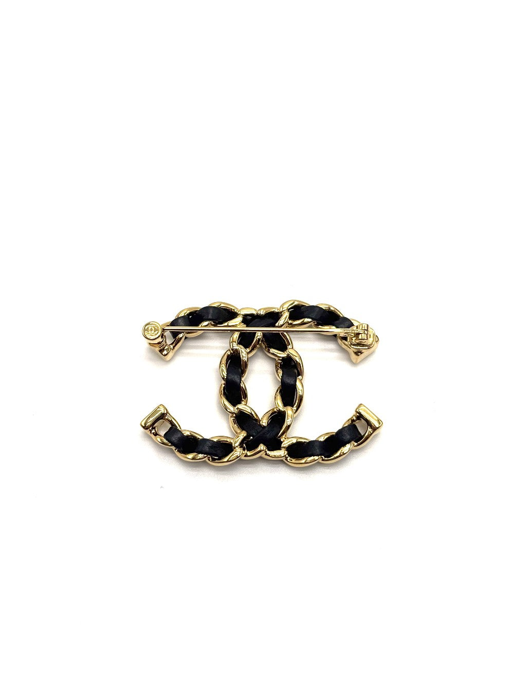 Brand New. Chanel CC Brooch Black GHW.|17095