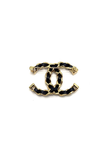 Brand New. Chanel CC Brooch Black GHW.|17095