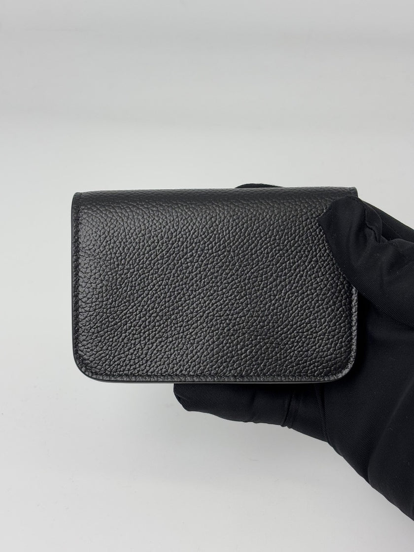 Preowned. Balenciaga Bifold Card Holder Black|7032