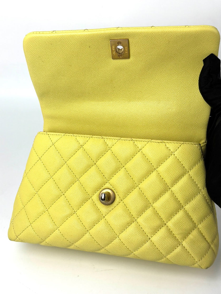 Preowned. Chanel Coco Handle Mini Yellow. 24230768|8090