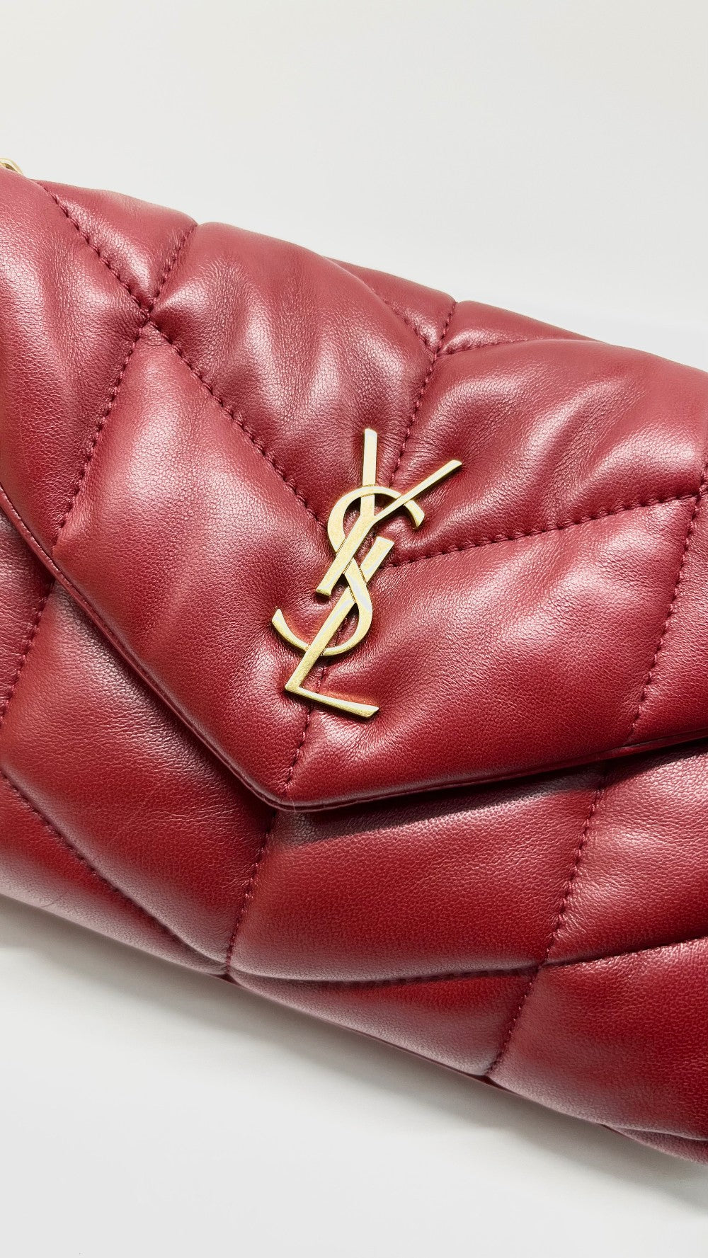 Preowned. YSL Lou Puffer Red GHW|13531