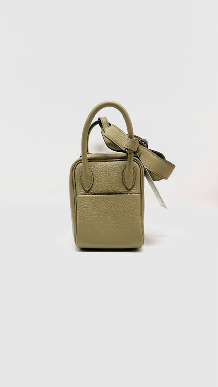 Like New. Hermes Mini Lindy Togo Beige Marfa. WMM24BV|9758