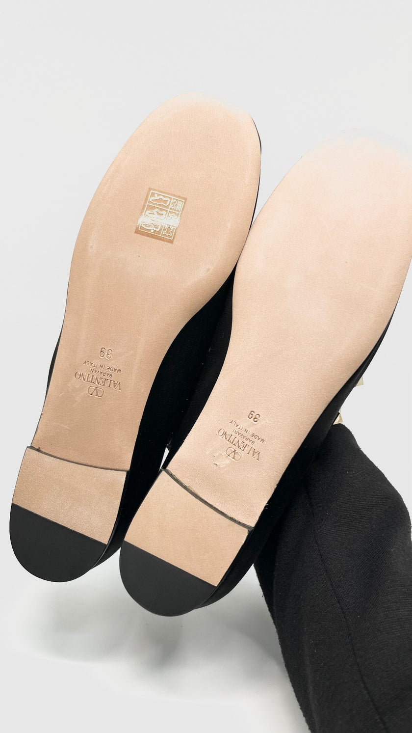 Brand New. Valentino Satin Ballet Flats Black. 39|13848