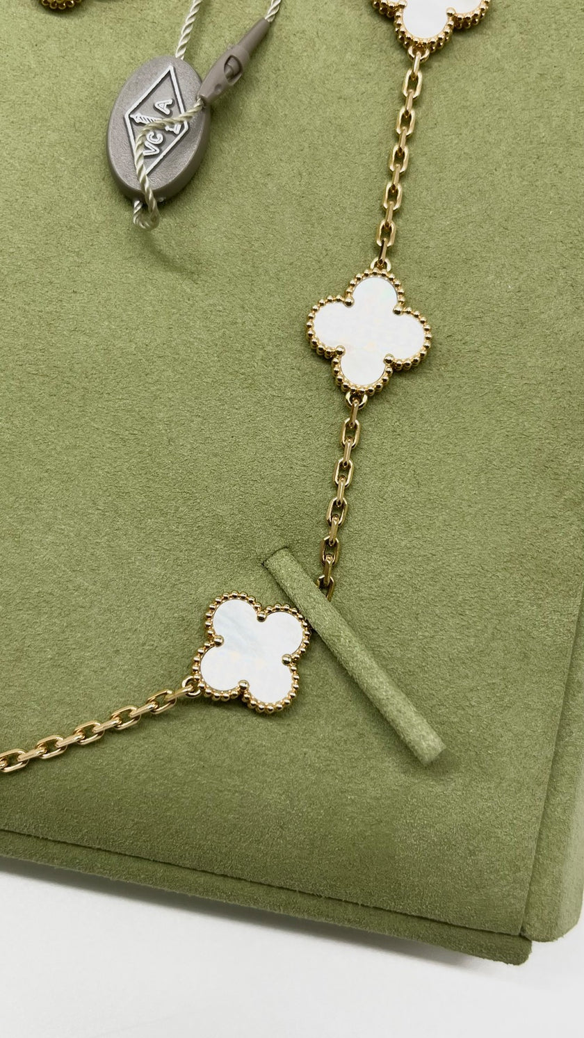 Brand New. VCA Alhambra Necklace 10 Motifs MOP|6222