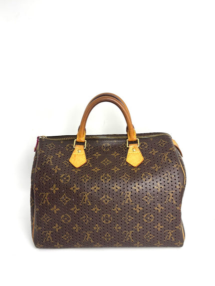 Preowned. LV Speedy 30 Monogram/Fuchsia Perforated. SP0038|12970