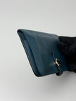 Preowned. Hermes Dogon Compact Wallet Blue Colvert. TNN011BB|6958