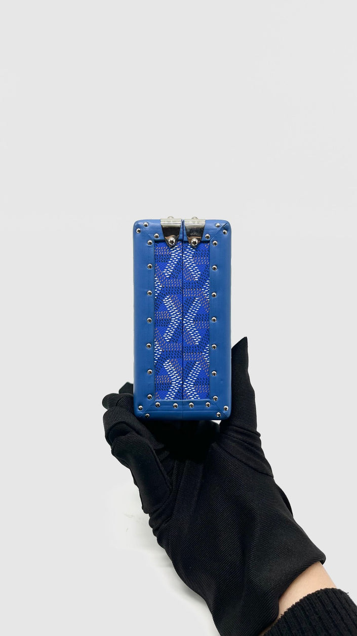 Preowned. Goyard Minaudiere Trunk Blue|14713