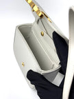 Like New. Celine Claude Mini Triomphe White|6586