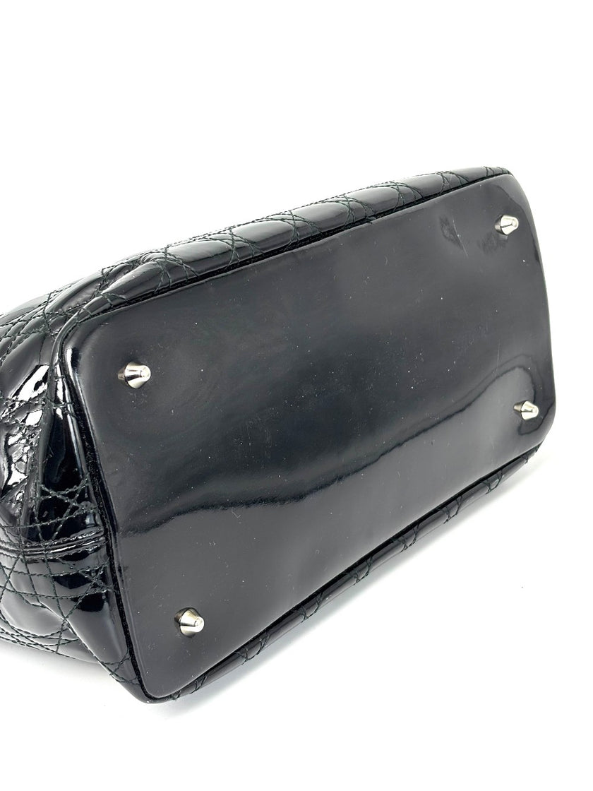 [SALE] Preowned. Dior Panarea Cannage Tote Patent SHW. 01BO0190|11181