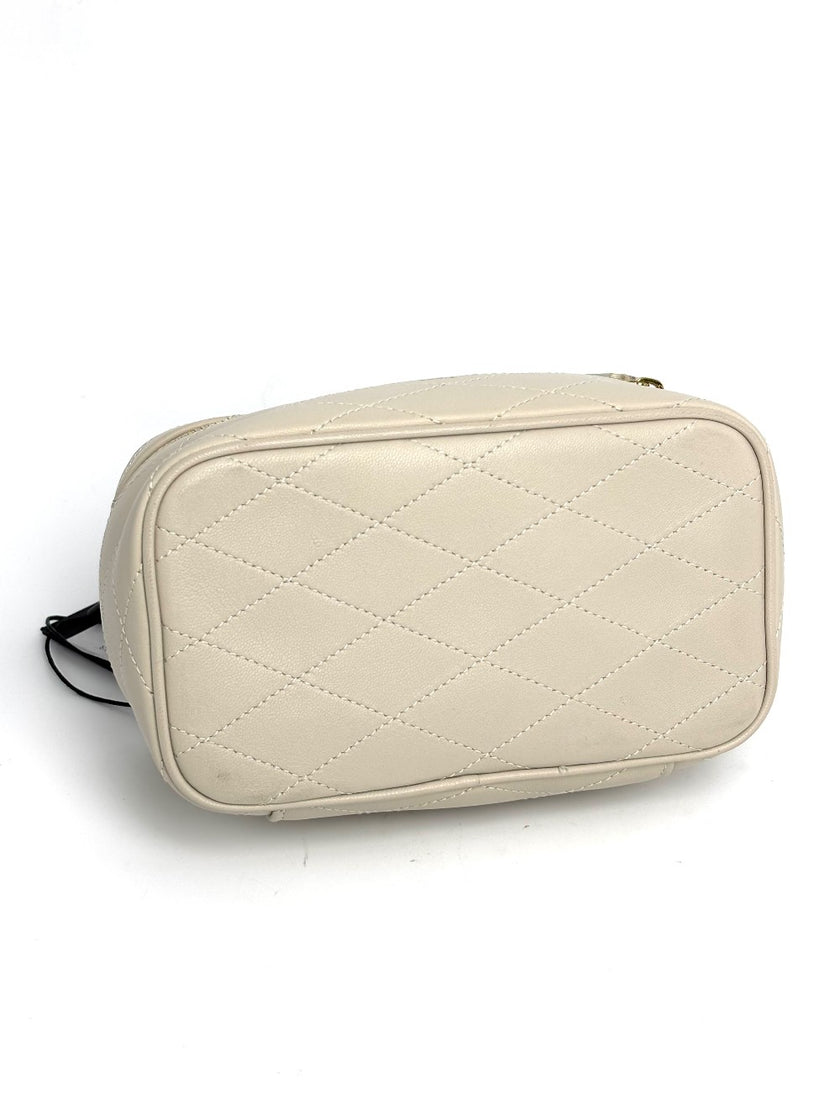 Unused. YSL Mini Vanity White Calfskin GHW|12419