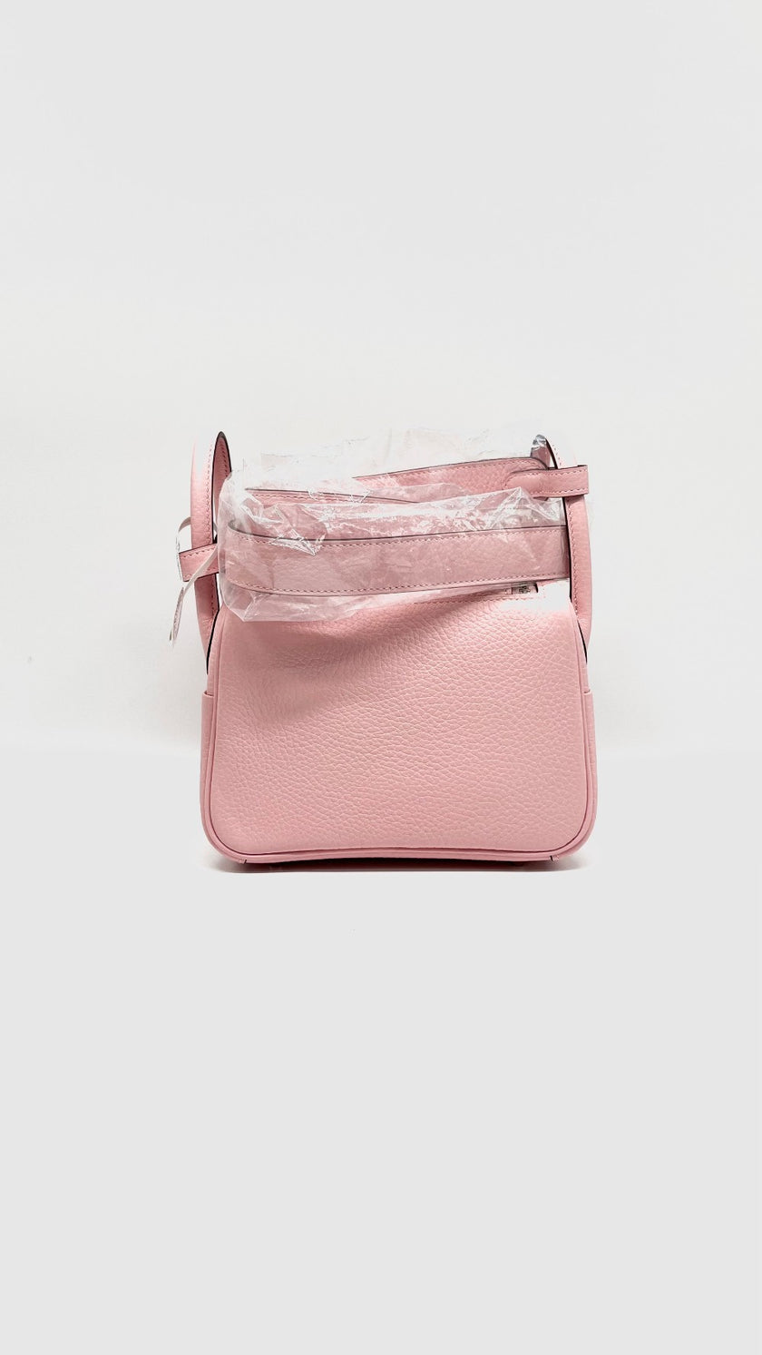 Brand New. Hermes Mini Lindy Rose Sakura Clemence PHW. KJC914GA|14304