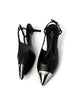 Unused. LV Slingback Kitten Heels Black. 36.5|8954