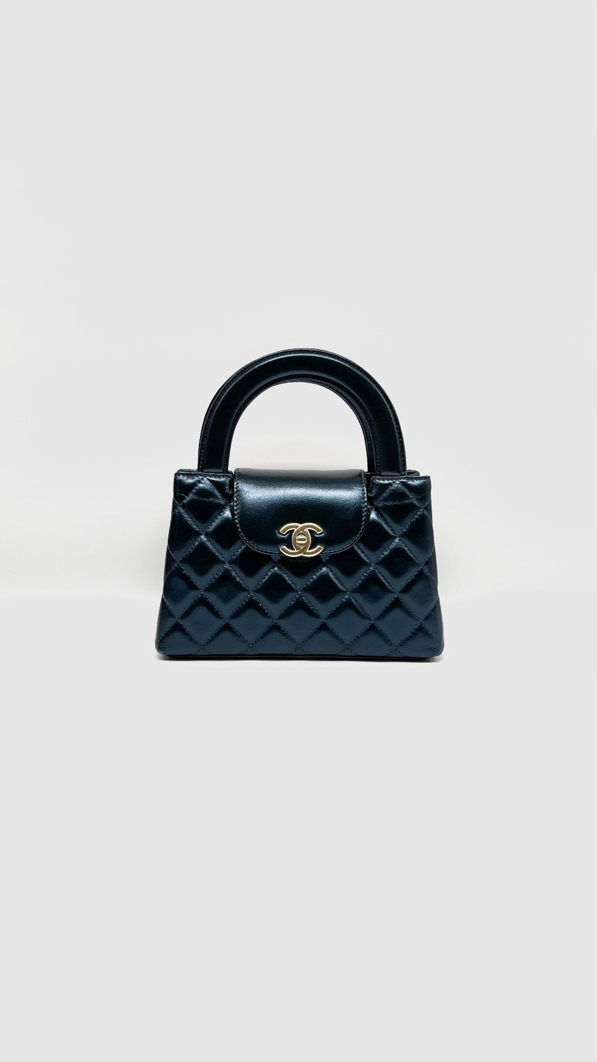 Brand New. Chanel Mini Kelly Blue Marine Lambskin GHW. ENN65939|11650