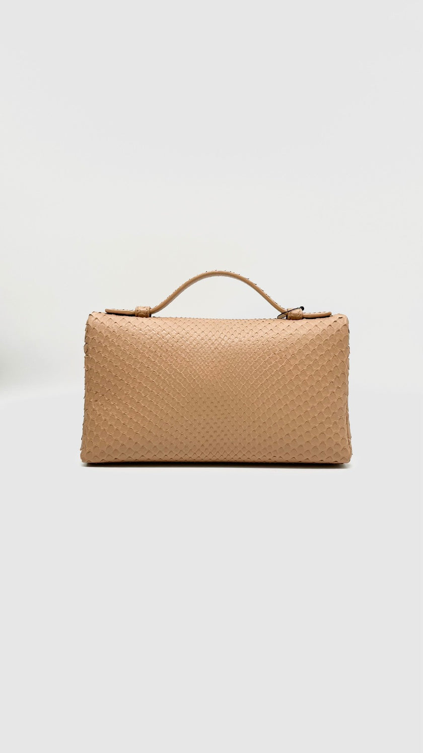 Unused. Loro Piana L19 Extra Pocket Phyton Nude GHW|10265