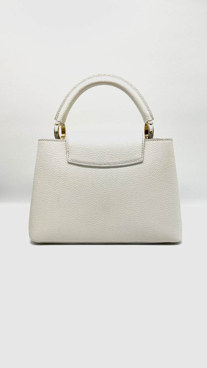 Preowned. LV Capucines BB Snow GHW. MCHIP|7898