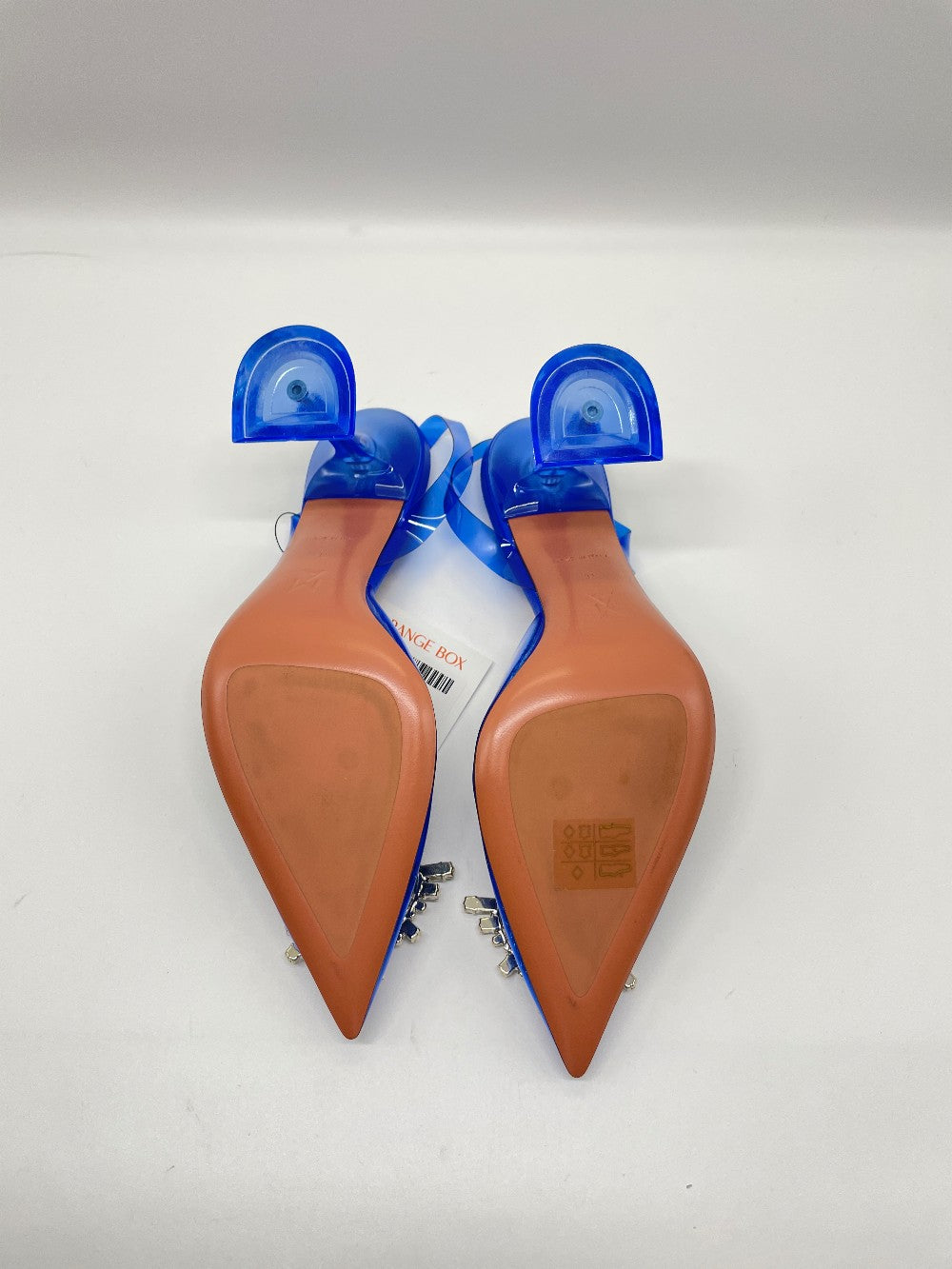 Brand New. Amina Muaddi Begum Heel Blue. 37|10026