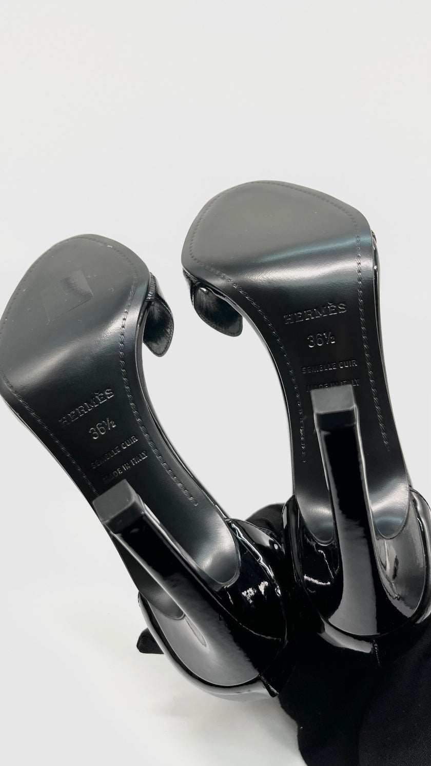 Brand New. Hermes Premiere Sandals Black. 36.5|10603