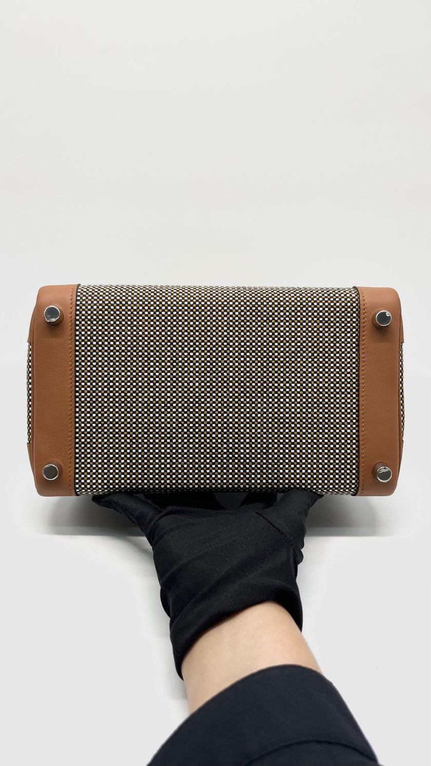 Brand New. Hermes Birkin 25 Gold Toile Swift PHW. BCT598AG|14144