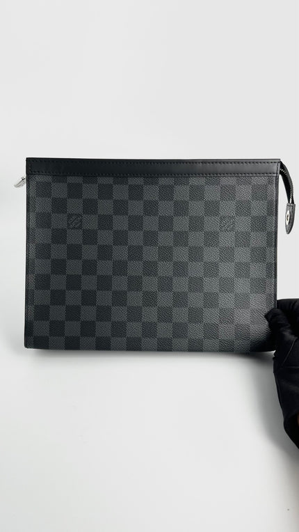 Brand New. LV Voyage Clutch Graphite. TA4129|4866