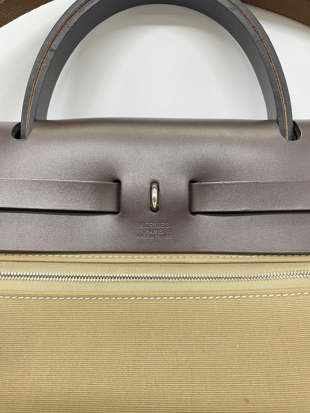 Preowned. Hermes Herbag 31 Trench/Ebene Canvass PHW. UMN009KD|10296