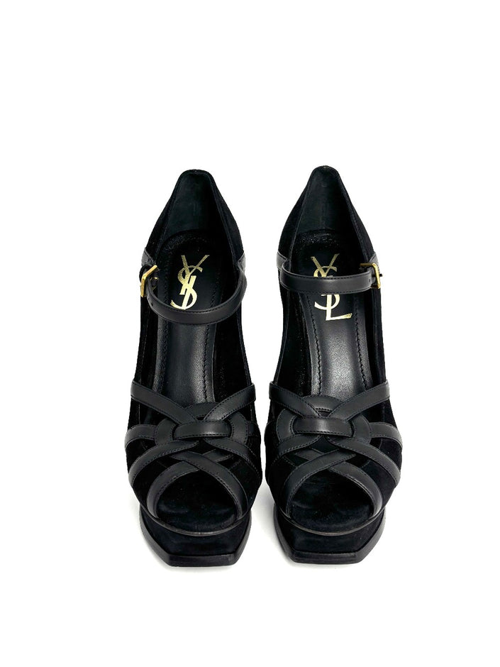 Preowned. YSL Tribute Heels Black. 36.5|12896