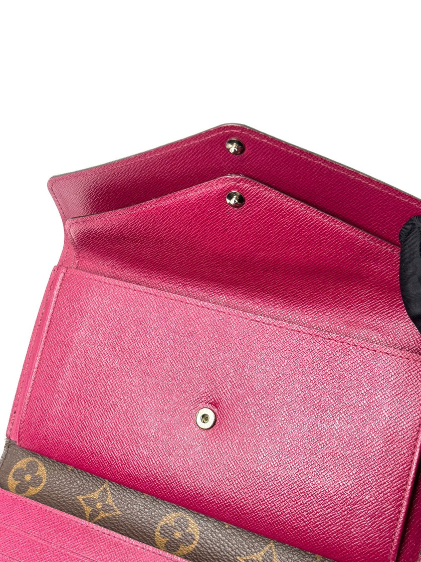 Preowned. LV Marie Lou Trifold Wallet Mono/Pink|6629