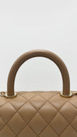 Brand New. Chanel Coco Handle Small Dark Beige Caviar GHW. A6GN5C11|16609