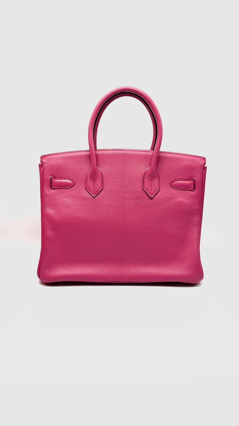 Preowned. Hermes Birkin 30 Rose Tyrien Chevre GHW. N40|13662