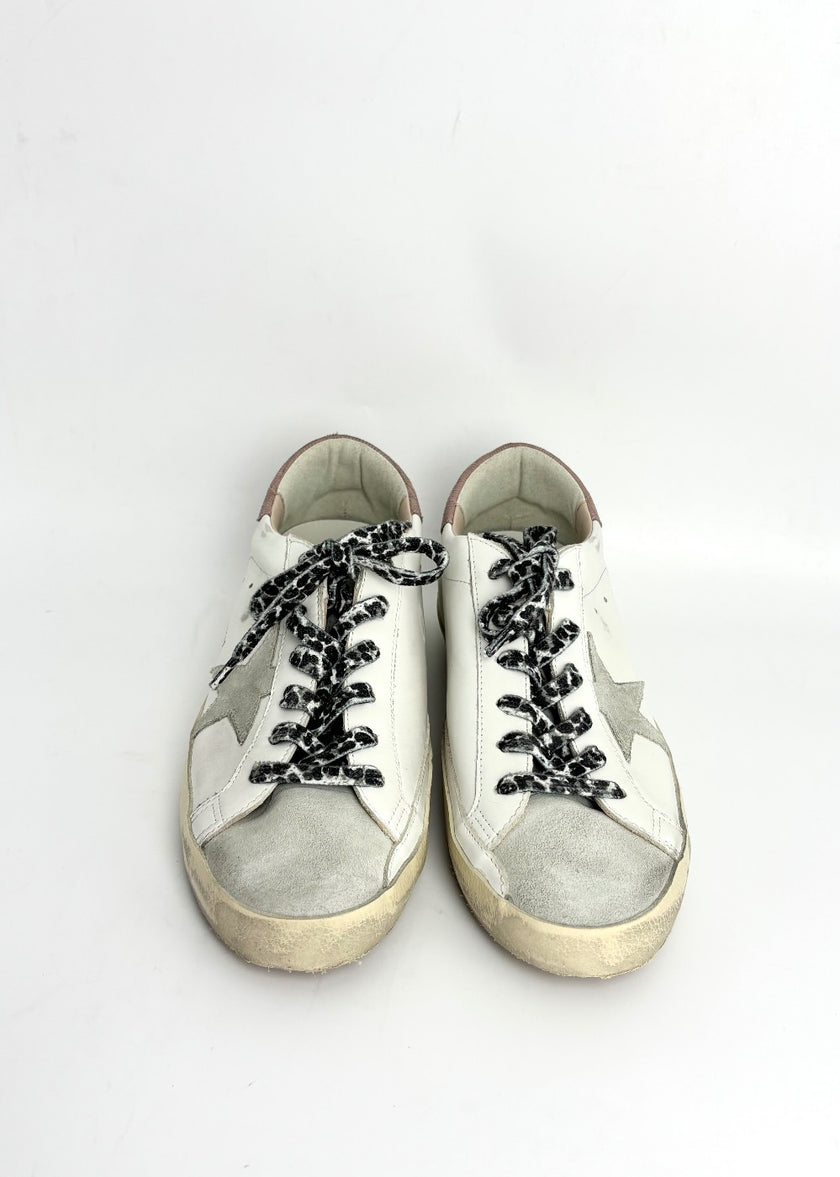 Brand New. Golden Goose Super Star Classic With Spur White/Ice/Antique Pink Shoes. 40|12962