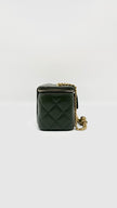 Preowned. Chanel Vanity Pearl Crush Olive Green Calfskin GHW. CL931NNJ|13809