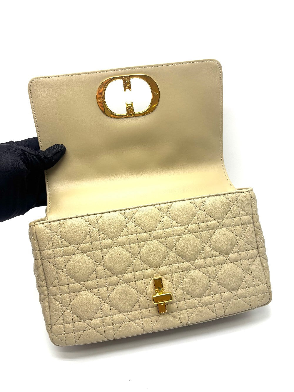 Like New. Dior Caro Medium in Corda Calfskin GHW.62MA0252|17892