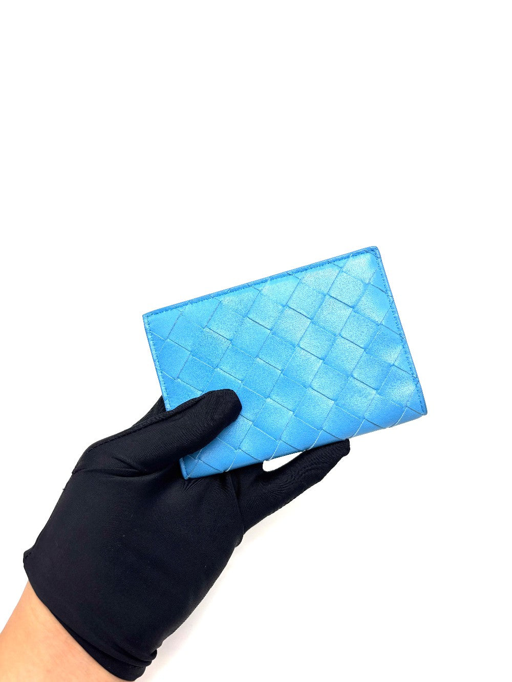 Brana New. Bottega Cassette Bifold Zip Wallet Light Blue|16927