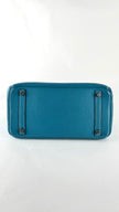 Preowned. Hermes Birkin 30 Blue Jean Togo PHW. Square K39C|4768
