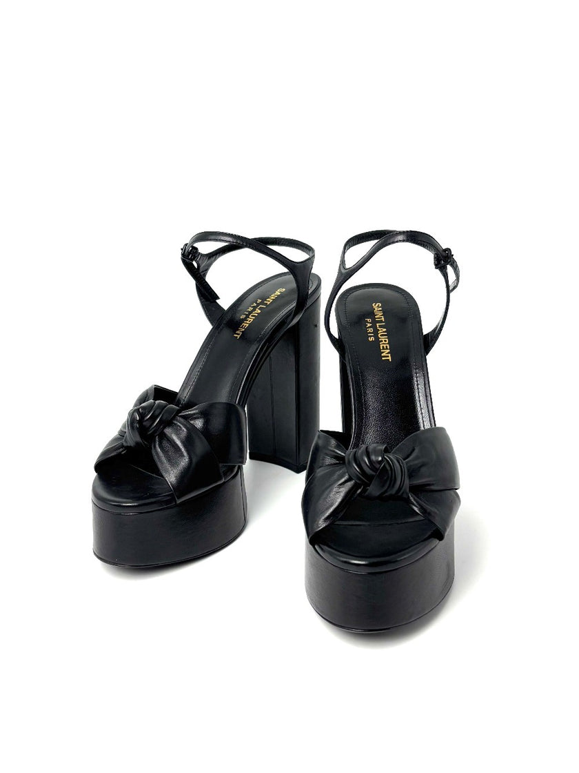 Preowned. Ysl Bianca Platform Sandals Black. 38|8612