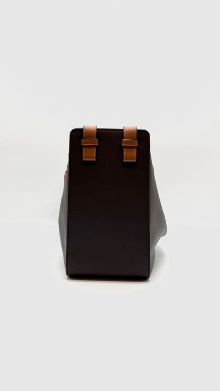 Preowned. Loewe Hammock Small Bicolor Dark Brown/Camel|16092