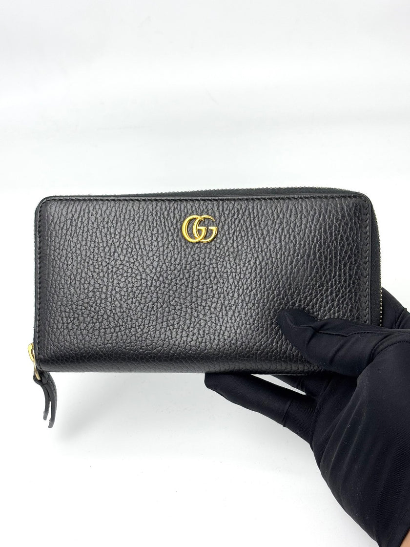 Brand New. Gucci Zip Long Wallet Black|6998