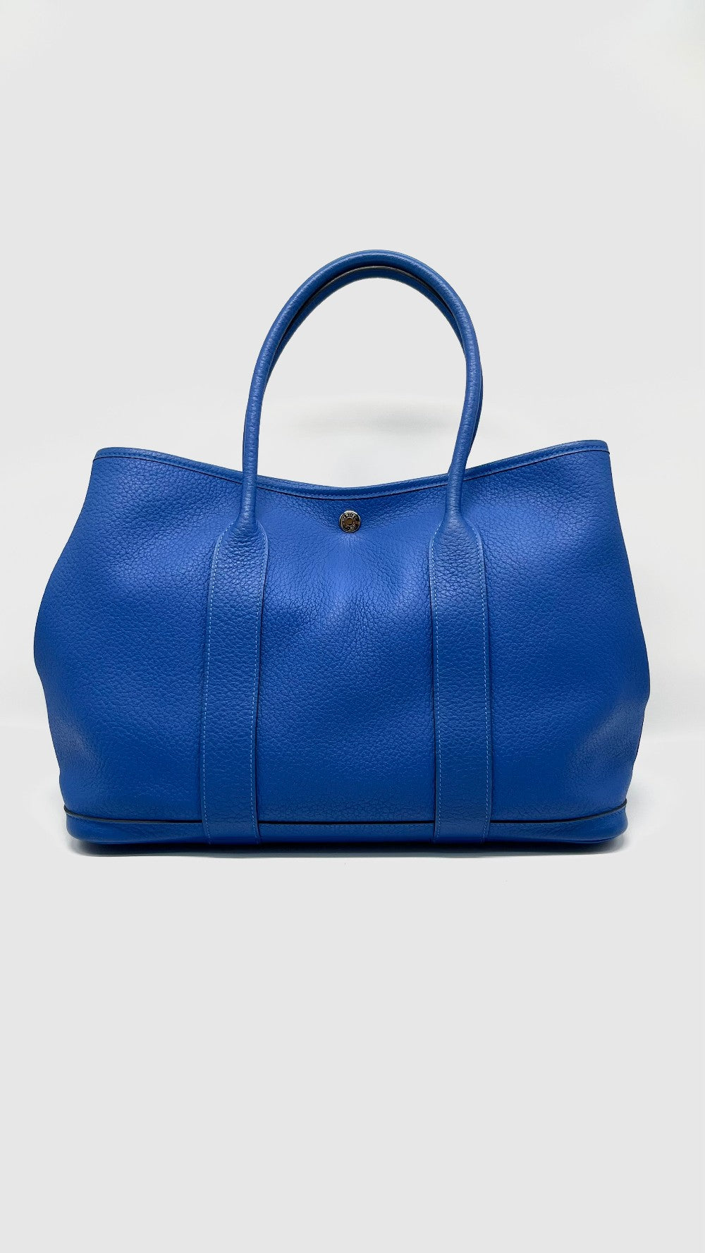 Preowned. Hermes GPT 36 Blue Hydra Clemence PHW. Square PQN1|13899