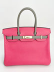 Preowned. Hermes Birkin 30 HSS Rose Azalee/Gris Asphalt. AAS473NB|3288