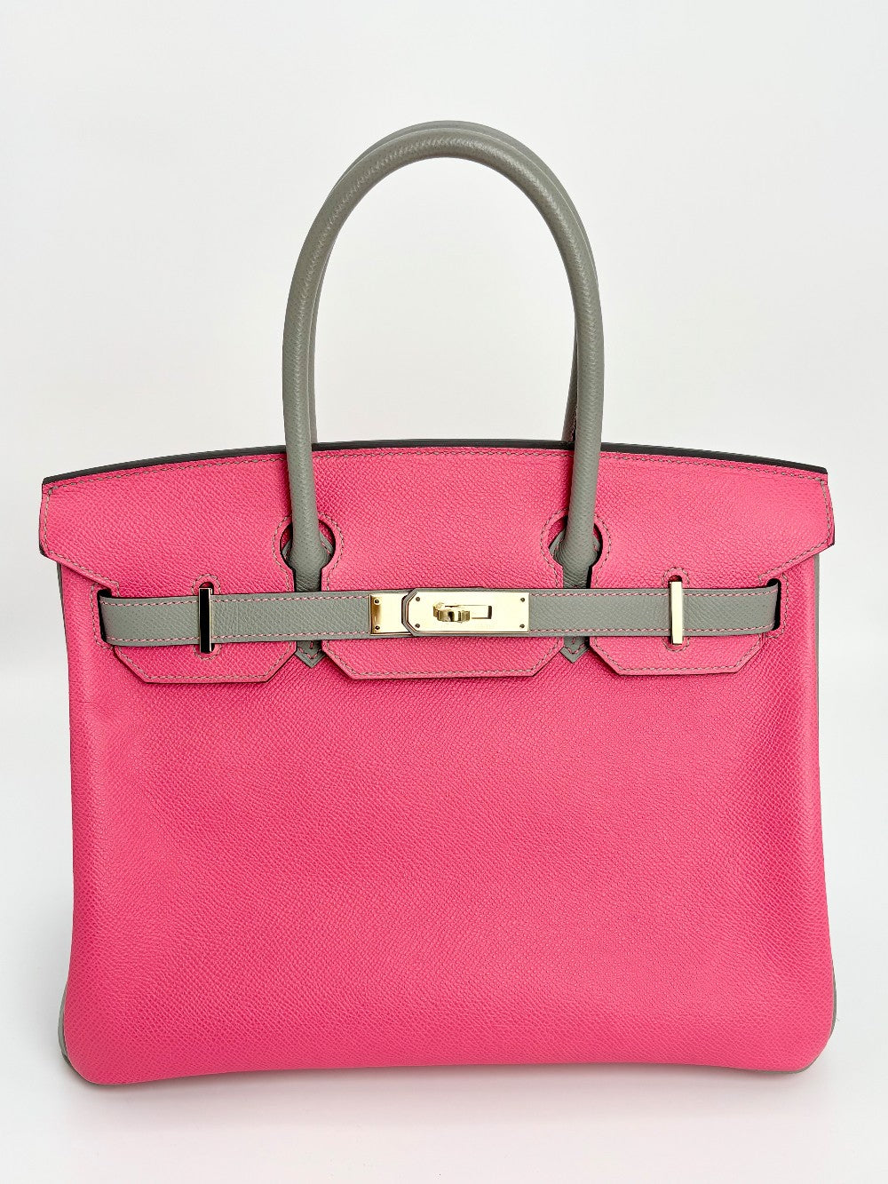 Preowned. Hermes Birkin 30 HSS Rose Azalee/Gris Asphalt. AAS473NB|3288