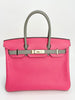 Preowned. Hermes Birkin 30 HSS Rose Azalee/Gris Asphalt. AAS473NB|3288