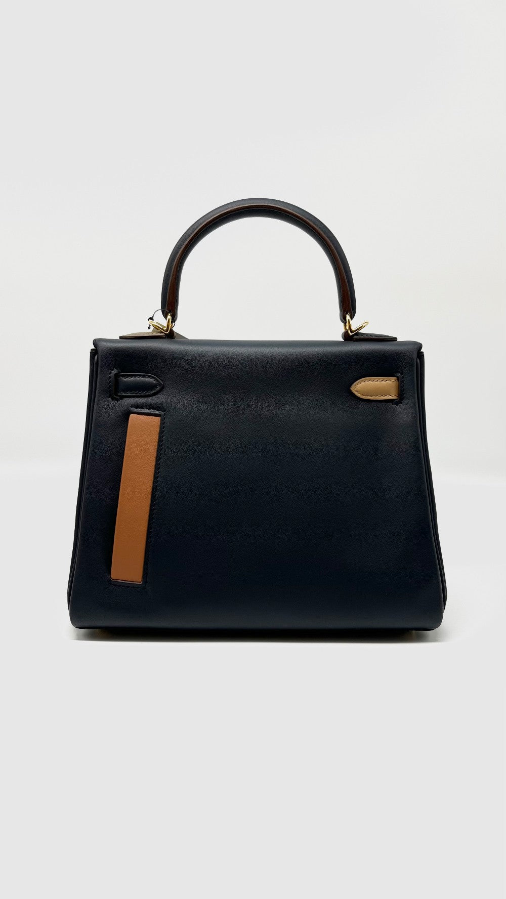 Brand New. Hermes Kelly 25 Colormatic Blue/Black/Chai/Etoupe/Gold Swift. UST494UA|4945