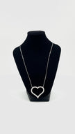 Brand New. HK Setting Open Heart Necklace 1.36CT 14K WG|13505