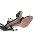 Brand New. Prada Open Toe Heels Black Patent. 37|7421