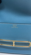 Brand New. Hermes Roulis Slim Passant Blue Jean. BAM011UH|5392