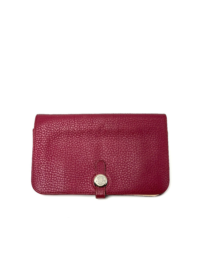 Preowned. Hermes Dogon Wallet Rubis|6980