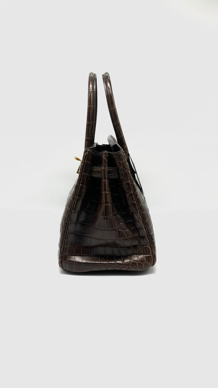 Preowned. Hermes Birkin 30 Havane Crocodile Niloticus. G2931.Z|11549
